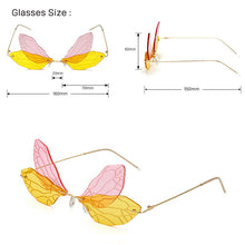 Load image into Gallery viewer, Dragonfly Sunglasses Women 2022 Fashion Brand Retro Steam punk Frameless Sun Glasses For Woman Girls Shades Oculos