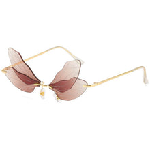 Load image into Gallery viewer, Dragonfly Sunglasses Women 2022 Fashion Brand Retro Steam punk Frameless Sun Glasses For Woman Girls Shades Oculos