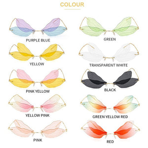 Dragonfly Sunglasses Women 2022 Fashion Brand Retro Steam punk Frameless Sun Glasses For Woman Girls Shades Oculos