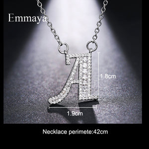 Emmaya Letters Chain Pendants Necklaces Women's Zircon Hip Hop Jewelry With Gold Tennis Chain Party Wedding Gift
