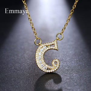 Emmaya Letters Chain Pendants Necklaces Women's Zircon Hip Hop Jewelry With Gold Tennis Chain Party Wedding Gift