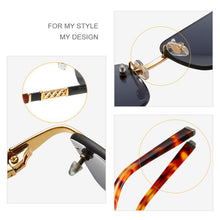 Load image into Gallery viewer, Emosnia 2023 Rimless Rectangle Sunglasses Men Plate Temples Small Square Sun Glasses Women Retro Optical Frame Eyeglasses UV400