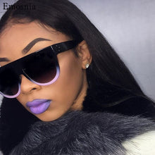 Load image into Gallery viewer, Emosnia Ladies Cat Eye Sunglasses Women Summer Vintage Coating Mirror Sun Glasses Retro Rimless Metal Black Eyewear UV400