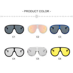Emosnia Oversized Classic Men Sunglasses Women One Piece Brand Design Steampunk Shield Sun Glasses Retro Oculos De Sol UV400