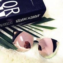 Load image into Gallery viewer, Emosnia Pink Sunglasses Rose Gold Skull Oversize Sunglasses Women Brand Designer Big Frame Sun Glasses For Female Ladies Eyewear