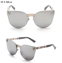 Load image into Gallery viewer, Emosnia Pink Sunglasses Rose Gold Skull Oversize Sunglasses Women Brand Designer Big Frame Sun Glasses For Female Ladies Eyewear