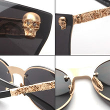 Load image into Gallery viewer, Emosnia Pink Sunglasses Rose Gold Skull Oversize Sunglasses Women Brand Designer Big Frame Sun Glasses For Female Ladies Eyewear