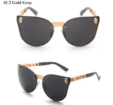 Load image into Gallery viewer, Emosnia Pink Sunglasses Rose Gold Skull Oversize Sunglasses Women Brand Designer Big Frame Sun Glasses For Female Ladies Eyewear