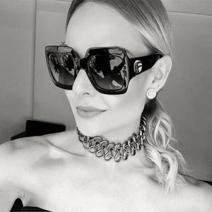 Emosnia Occhiali da sole quadrati Goggle UV400 Donna Donna Trend Nero Grigio sfumato 2023 Occhiali da vista Oculos da esterno 