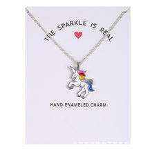 Load image into Gallery viewer, Enamel Unicorn Pendant Necklaces For Women Jewelry Silver Plated Animal Necklace Choker Collar Chains nB