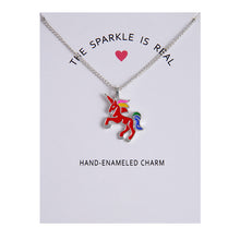 Load image into Gallery viewer, Enamel Unicorn Pendant Necklaces For Women Jewelry Silver Plated Animal Necklace Choker Collar Chains nB