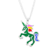 Load image into Gallery viewer, Enamel Unicorn Pendant Necklaces For Women Jewelry Silver Plated Animal Necklace Choker Collar Chains nB