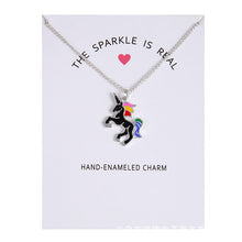Load image into Gallery viewer, Enamel Unicorn Pendant Necklaces For Women Jewelry Silver Plated Animal Necklace Choker Collar Chains nB