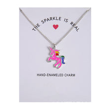 Load image into Gallery viewer, Enamel Unicorn Pendant Necklaces For Women Jewelry Silver Plated Animal Necklace Choker Collar Chains nB