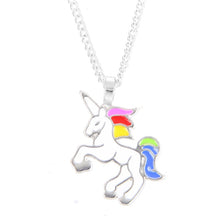 Load image into Gallery viewer, Enamel Unicorn Pendant Necklaces For Women Jewelry Silver Plated Animal Necklace Choker Collar Chains nB