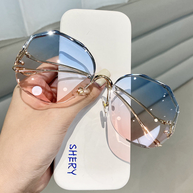 Ettatend  Brand Designer Rimless Sunglasses Women Frameless Gradient Trimmed Lens Sun Glasses Lentes De Sol Mujer