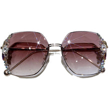 Load image into Gallery viewer, Ettatend Rimless  Rhinestone Bling Sunglasses Women Desinger Personality Sun Glasses Vintage Shades Gradient Lens