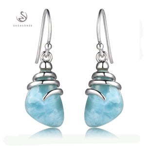 925 sterling silver Larimar Earrings christmas gifts for women Jewelry & Accessories Explosion models aliexpress S-3804