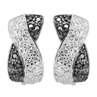 Explosion models Cute 925 sterling silver jewelery christmas Earrings for women gifts White Black Cubic Zirconia S-2157