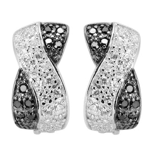 Explosion models Cute 925 sterling silver jewelery christmas Earrings for women gifts White Black Cubic Zirconia S-2157