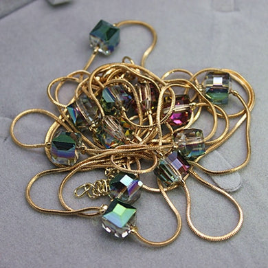 Europe Fashion Crystal Jewelry Accessories, Austrian Crystal Bead Long Necklace Sweater Chain Necklaces & Pendants For Women