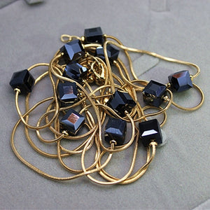 Europe Fashion Crystal Jewelry Accessories, Austrian Crystal Bead Long Necklace Sweater Chain Necklaces & Pendants For Women