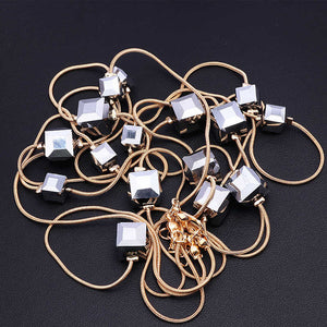 Europe Fashion Crystal Jewelry Accessories, Austrian Crystal Bead Long Necklace Sweater Chain Necklaces & Pendants For Women