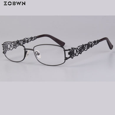 Europe Glasses Frame Women full rim Retro Eyeglasses очки модные  flower decoration on temples oculos de grau monturas de gafas