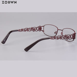 Europe Glasses Frame Women full rim Retro Eyeglasses очки модные  flower decoration on temples oculos de grau monturas de gafas