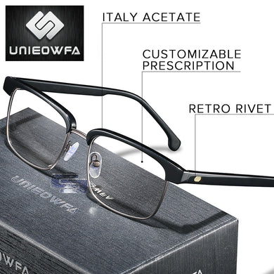 Europe High end Italy Acetate Optical Eyeglasses Frame Retro Optical Prescription Glasses Frame Men Myopia Clear Eyewear Frame