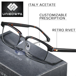 Europe High end Italy Acetate Optical Eyeglasses Frame Retro Optical Prescription Glasses Frame Men Myopia Clear Eyewear Frame