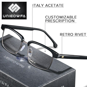 Europe High end Italy Acetate Optical Eyeglasses Frame Retro Optical Prescription Glasses Frame Men Myopia Clear Eyewear Frame