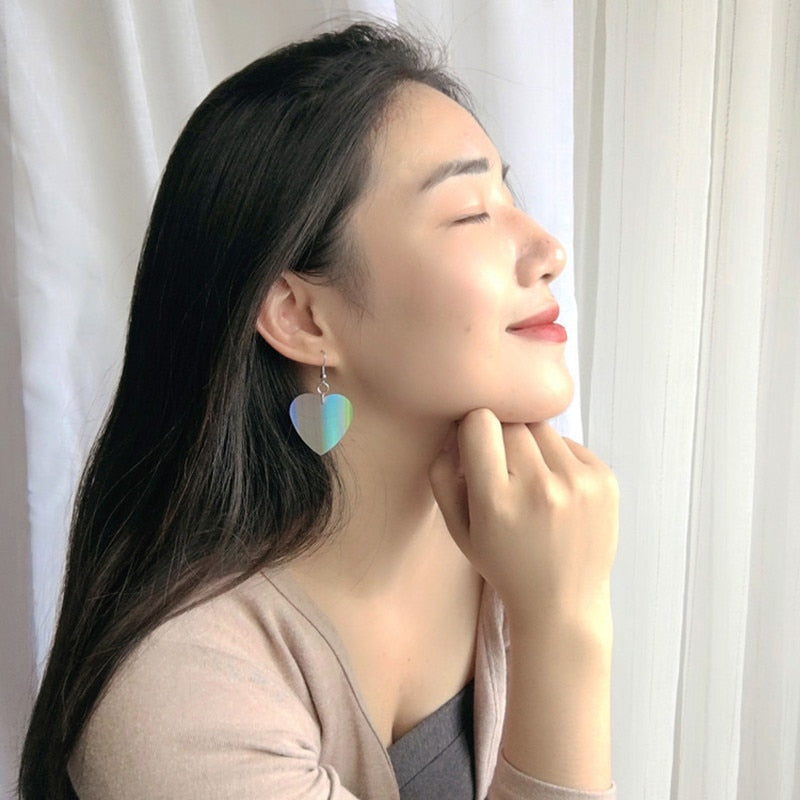 Europe and the United States fashion in vain personality geometric love sequins women's earrings gift wholesale