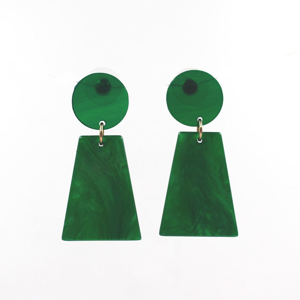 Europe and the United States popular acetate plate geometry simple texture stud earrings