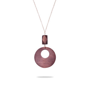 European American Style Simple Lady Necklace Wood C Geometric Metal Piece Stitching Long Necklace Sweater