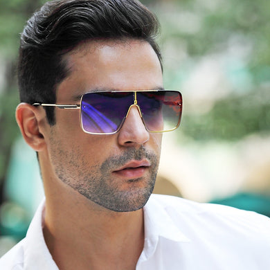 European And American Metal Large Square Body Sunglasses Men's Classic Retro Sunglasses Personalized Driving Glasses