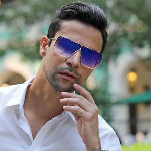 European And American Metal Large Square Body Sunglasses Men's Classic Retro Sunglasses Personalized Driving Glasses