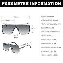 Load image into Gallery viewer, European And American Metal Large Square Body Sunglasses Men&#39;s Classic Retro Sunglasses Personalized Driving Glasses