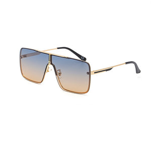 European And American Metal Large Square Body Sunglasses Men's Classic Retro Sunglasses Personalized Driving Glasses
