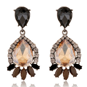 European New Arrival Crystal Jewelry Sweet Big Earrings Shining Rhinestone Wild Earrings For Women Water Drop Earrings
