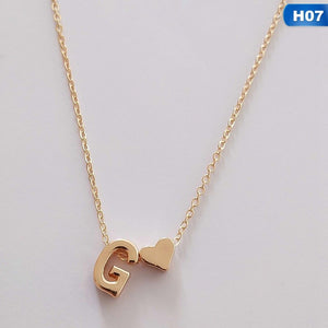 European Style Fashion 26 Letters Love Heart Pendant Necklace For Women Chain Choker Necklace Lover's Jewelry Gift