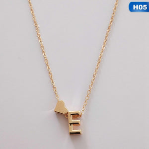 European Style Fashion 26 Letters Love Heart Pendant Necklace For Women Chain Choker Necklace Lover's Jewelry Gift