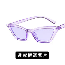 Load image into Gallery viewer, European and American Cat Eye Sunglasses Lady Retro Small Frame Sunglasses Transparent Candy Color Lens Sunglasses UV400