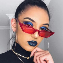 Load image into Gallery viewer, European and American Cat Eye Sunglasses Lady Retro Small Frame Sunglasses Transparent Candy Color Lens Sunglasses UV400