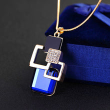 Load image into Gallery viewer, European and American New fashion Golden Hollow Geometric Big Crystal Stone Pendant Necklace Fine Jewelry for women personality