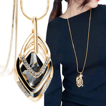 Load image into Gallery viewer, European and American New fashion Golden Hollow Geometric Big Crystal Stone Pendant Necklace Fine Jewelry for women personality
