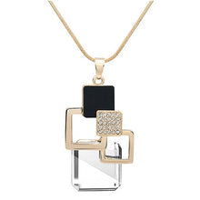 Load image into Gallery viewer, European and American New fashion Golden Hollow Geometric Big Crystal Stone Pendant Necklace Fine Jewelry for women personality