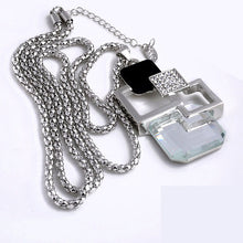 Load image into Gallery viewer, European and American New fashion Golden Hollow Geometric Big Crystal Stone Pendant Necklace Fine Jewelry for women personality