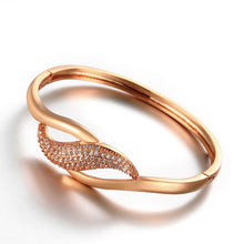 Carica l'immagine nel visualizzatore di Gallery, Bracciale in oro rosa 14 carati con zirconi bianchi in stile europeo e americano per le donne Accessori di alta gioielleria versione coreana alla moda calda 