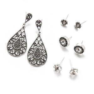 European and American fashion retro exaggerated carved drop earrings